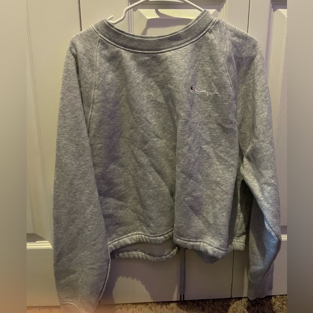 grey champion cropped sweatshirt